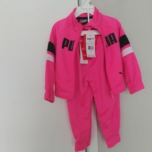 Puma Kids 2 Piece Set pink tracksuit